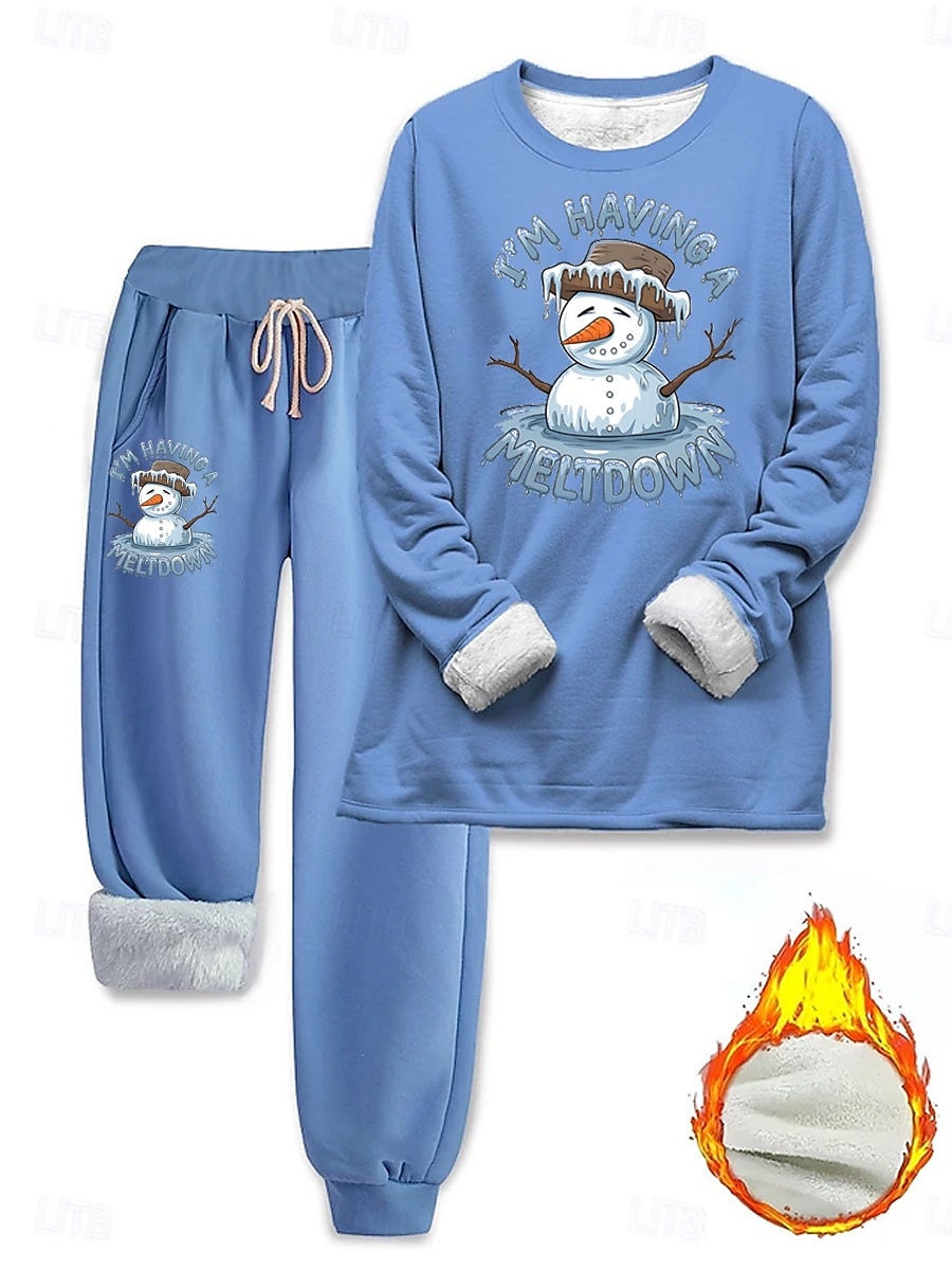 Damen Elegant Warm Mode Zweiteilige Sets Trainingsanzug Hosen-Sets Langarm Bischofsärmel Rundhalsausschnitt Grafik Buchstabe Druck Outdoor Urlaub Täglich Rosa Blau Grau Frühling Normale Passform 2025 - $41.99 –P5