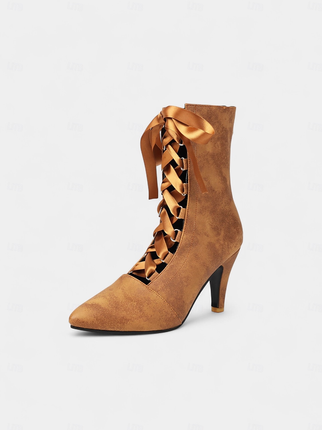 Femmes Bottes Rétro Soirée Quotidien Bottines À lacets Stiletto Bout Pointu Élégant ancien Faux Cuir À lacets Noir Rouge Bordeaux Marron de 2025 ? $54.99 –P6