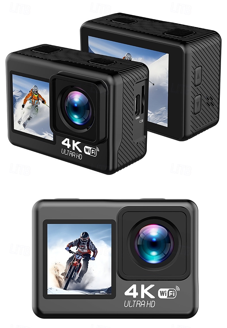 Cameră sport impermeabilă de înaltă definiție 4k cu ecran dublu pentru ciclism, scufundări și fotografie aeriană, aparat de înregistrare foto și video integrat cu conectivitate mobilă wifi și 2026 - $76.99 –P15