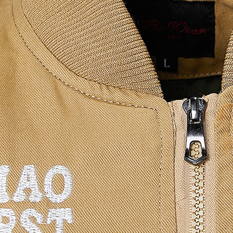 Homme Veste utilitaire Veste Cargo Veste Décontractée Vacances Quotidien Respirant Avec Poches Printemps Automne Drapeau national Mode Classique Col montant Régulier Noir Kaki Vert Véronèse Veste de 2025 ? $38.99 –P5