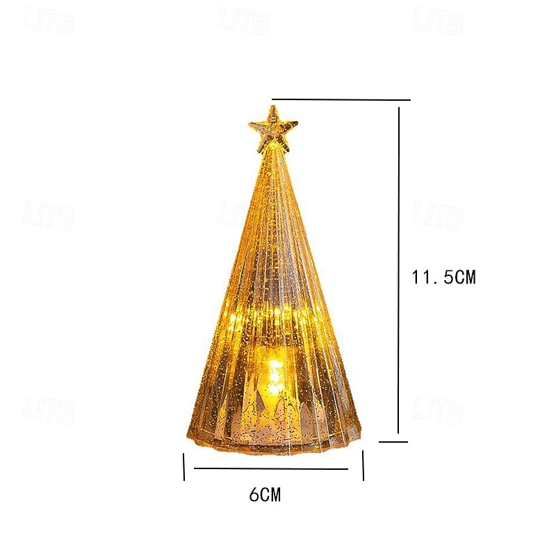 1 pc 11,5*6cm weihnachten mini leuchtende simulation kristall weihnachtsbaum desktop ornament licht dekorative licht nachtlicht lr44 * 3 batterie 2025 - $2.99 –P4