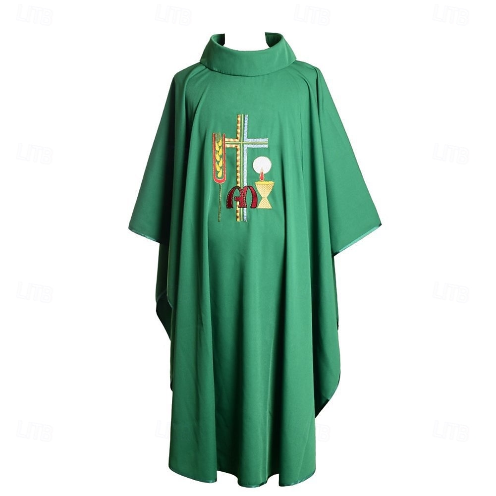 Retrò Vintage Medievale Rinascimento Vestaglia Pianeta Prete cattolico Ricamato Costume Per uomo Religioso e spirituale Halloween Carnevale Performance LARP Fiera Rinascimentale Adulti Mantello del 2026 a $73.99 –P1