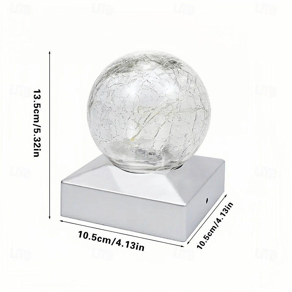 1 lámpara LED solar para jardín exterior, decorativa, de ambiente, para paisaje, faro delantero, bola de cristal agrietada, luz LED 2026 - $23.99 –P1