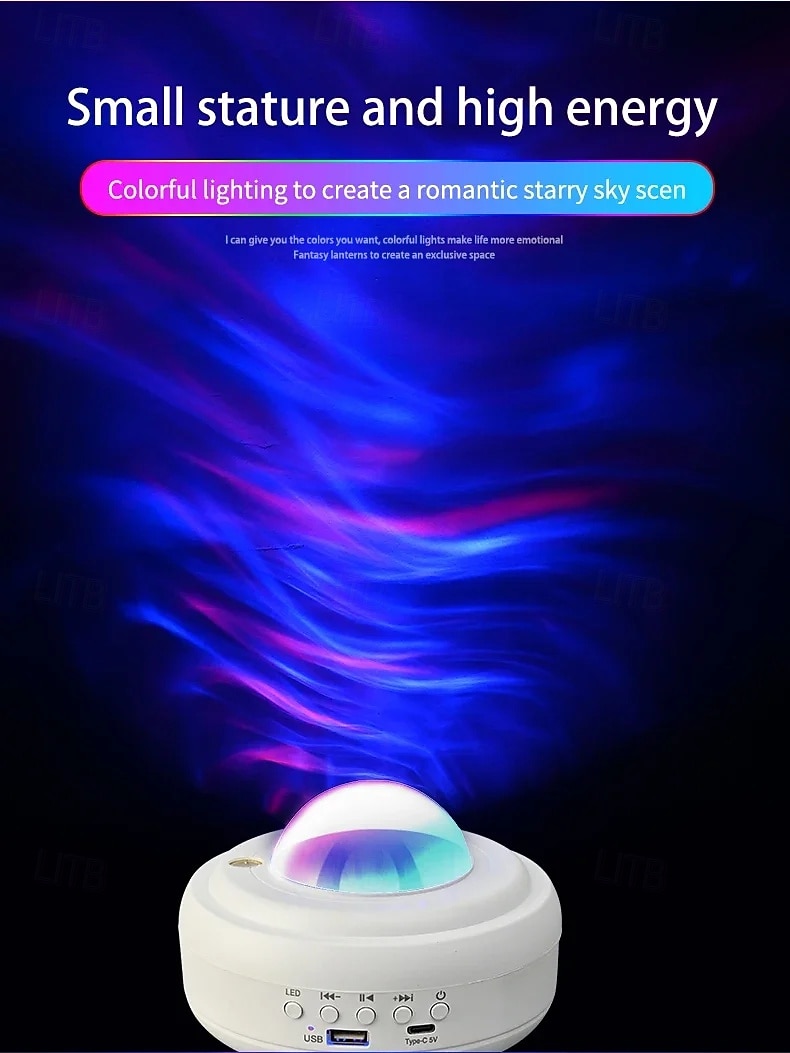 2025年 UFO宇宙船投影星空ランプBluetoothスピーカーRGB LEDオーロラムーンランプ寝室装飾空飛ぶ円盤投影ランプ  コレクション – $23.99 –P4