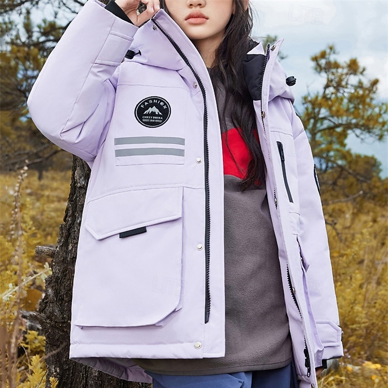 Kinder Unisex Daunenjacke Outdoorjacke Daunenjacke Oberbekleidung Einfarbig Tarnung Langarm WASSERDICHT warm halten Winddicht Mantel Outdoor Täglich Basic Schwarz Weiß Rosa Herbst Winter Ab 4 Jahren 2025 - $82.99 –P6
