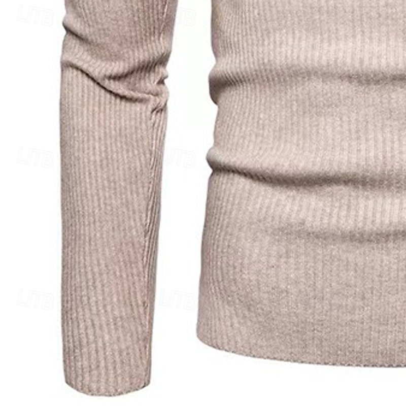 Miesten Neulos Neulepusero Joustin Neuloa Tavalliset topit Kudottu Tiukka Tavallinen Poolokaulus Neuleet Nykyaikainen Kausaliteetti Arki-asut Vaatetus Syksy Viini Musta S M L 2025 - $21.99 –P10