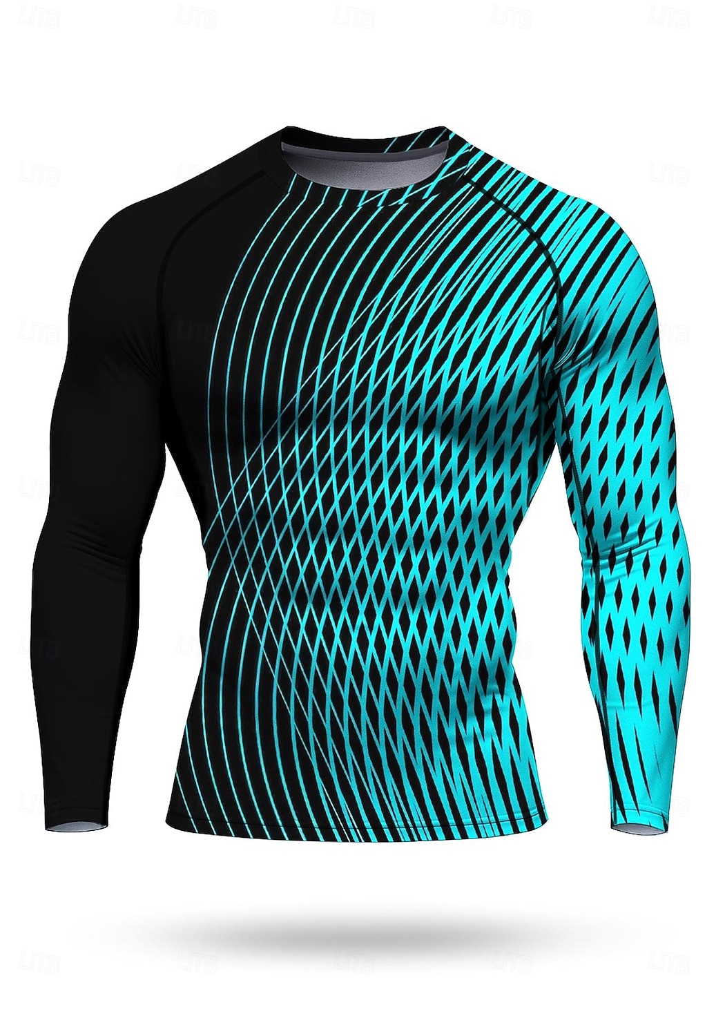 Муж. Футболка для бега Спортивная рубашка Фитнес-рубашка Рубашка тренировки Беговой верх Длинный рукав Футболка Футболка Геометрический принт UPF 50 Устойчивость к УФ Мягкий Впитывает пот и влагу 2025 - $18.99 –P3