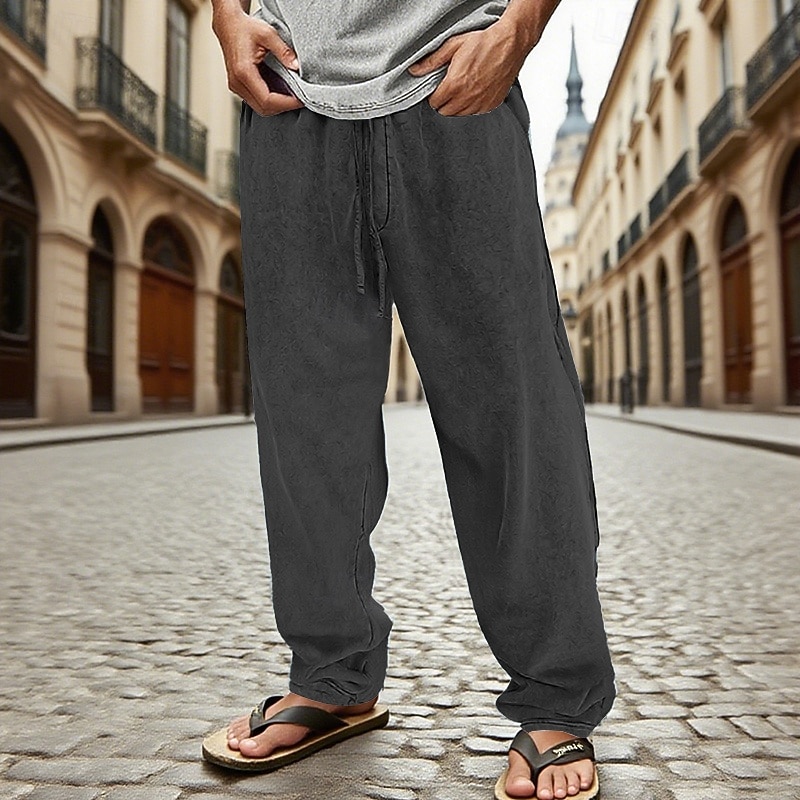 Herren Jogginghose Hose Kordelzug Tasche Elastischer Bund Einfach Komfort Sport im Freien Täglich Mode Lässig Schwarz Marineblau Mikroelastisch 2026 - $32.99 –P1