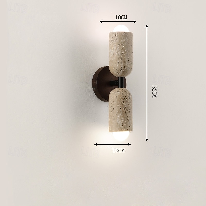 LED Wall Light Stone Wall Light with Wood Cylinder Enclosure Up & Down Light 2025 - $204.19 –P5