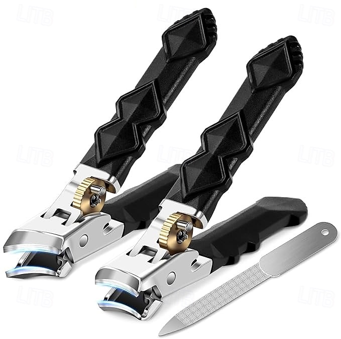 Set de clești de unghii Orthoclip de calitate medicală - cu maxilar lat &clește de tuns cu vârf unghiular pentru păr gros &unghii încarnate, cu blocare de siguranță &pilă de unghii, pentru vârstnici 2025 - $24.99 –P4