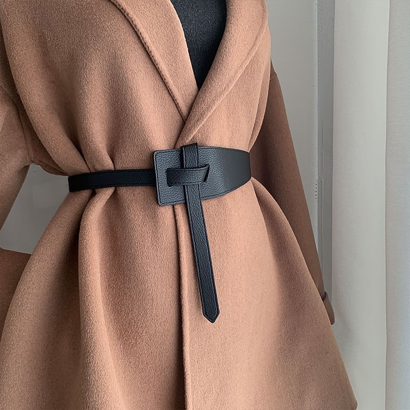 Damen Gürtel PU Schwarz Kamel Braun Beige Taillengürtel Straße Date Wochenende Einfarbig 2026 - $14.99 –P5