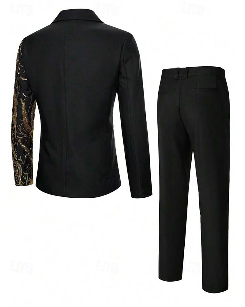 رجالي سترة الدعاوى عمل حفلة كوكتيل حفلة الزفاف 2 قطعتين موضة كاجوال الربيع الخريف بوليستر شجرة جيب Buttons مريح صدر فردي سترة رياضية أسود أبيض أحمر أزرق البحرية 2025 - $88.99 –P4