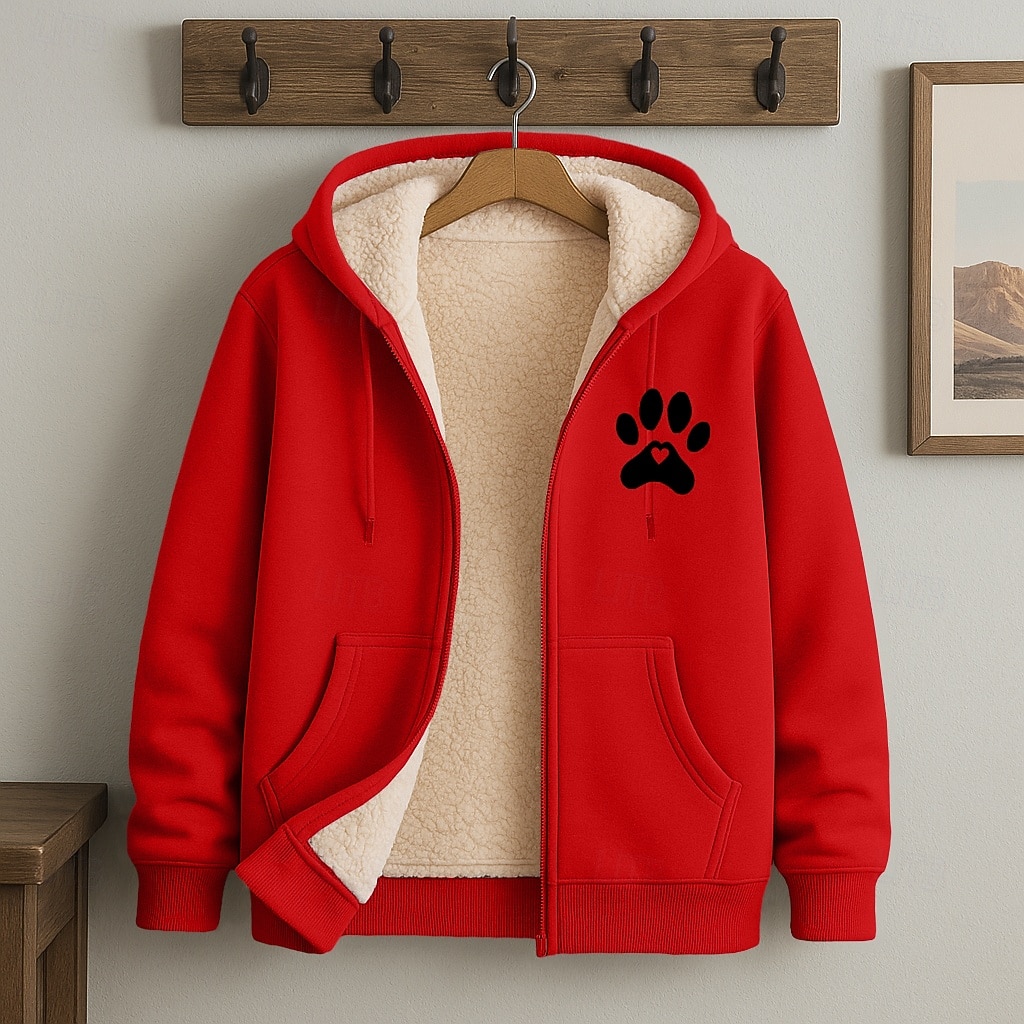 Per uomo Felpa con cappuccio Felpa con cappuccio a zip intera Felpa con cappuccio in pile Felpa con cappuccio foderata in pile Aalbicocca Nero Rosso Borgogna Blu Con Cappuccio Semplice Cerniera Sport del 2025 a $23.99 –P7