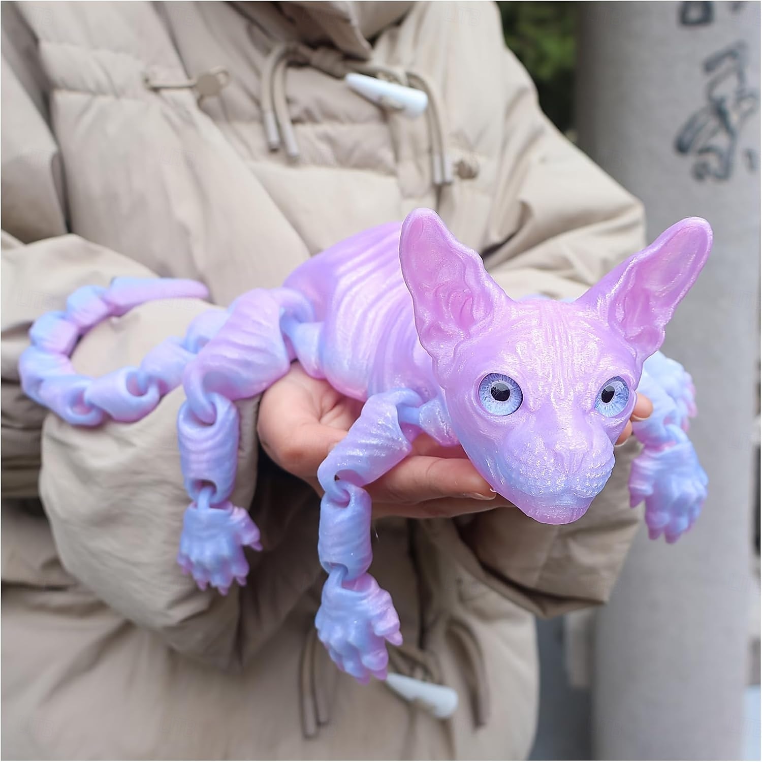 Decorazione realistica di un gatto snodato stampato in 3D, gatto sphynx stampato in 3D, animale antistress, scrivania, ufficio, arredamento per la casa, per amanti dei gatti e collezionisti. del 2026 a $19.99 –P17