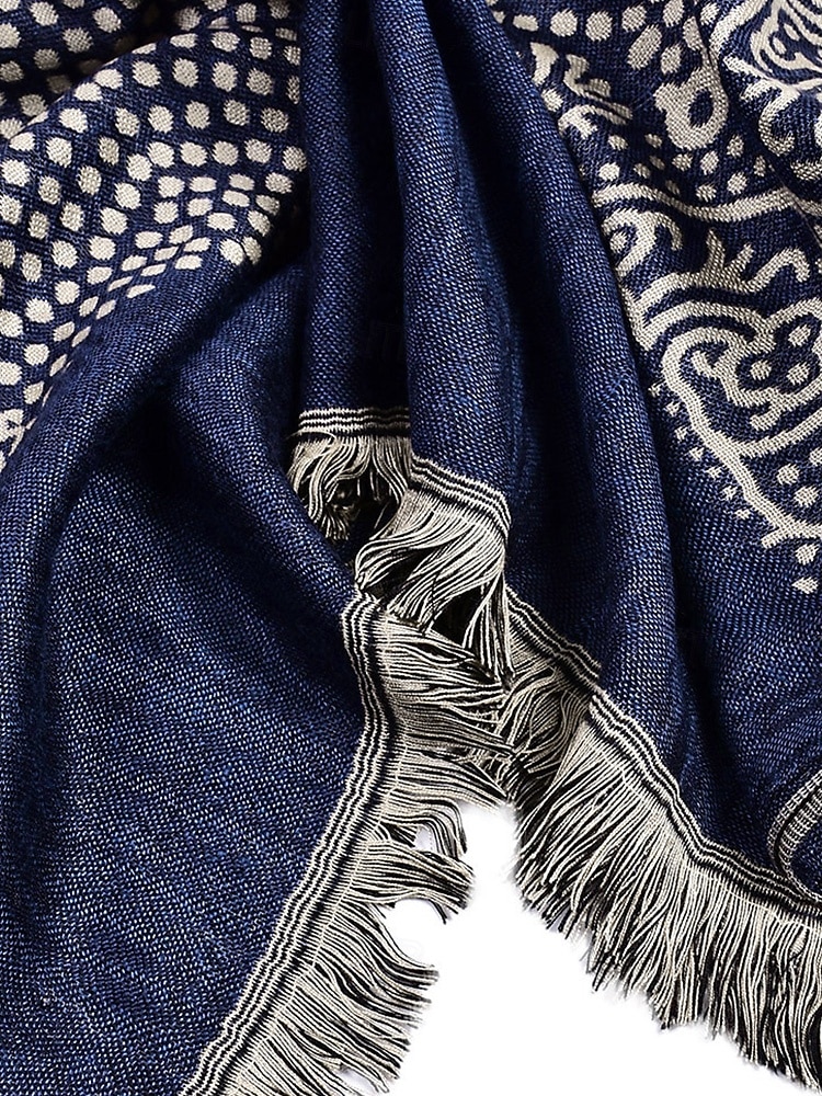 Herreskjerf i bomull med etnisk paisleymønster, mykt og lett sjal, julegave til ham, fritids- og høytidsklær 2026 - $18.99 –P8