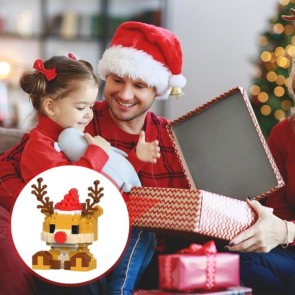 τουβλάκια δομικών κατασκευών με σχέδιο Άγιου Βασίλη, συσκευασία 12 χριστουγεννιάτικων τουβλάκια στολίδια παιχνίδια, μίνι φιγούρες κατασκευών, χριστουγεννιάτικες κάλτσες, δώρα μπομπονιέρες για πάρτι, 2025 - $19.99 –P7