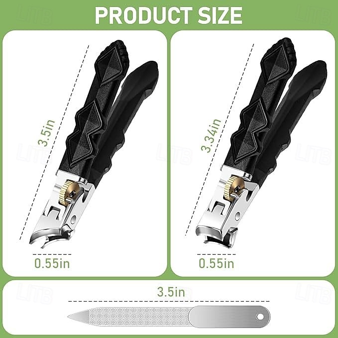 Set de clești de unghii Orthoclip de calitate medicală - cu maxilar lat &clește de tuns cu vârf unghiular pentru păr gros &unghii încarnate, cu blocare de siguranță &pilă de unghii, pentru vârstnici 2025 - $24.99 –P6