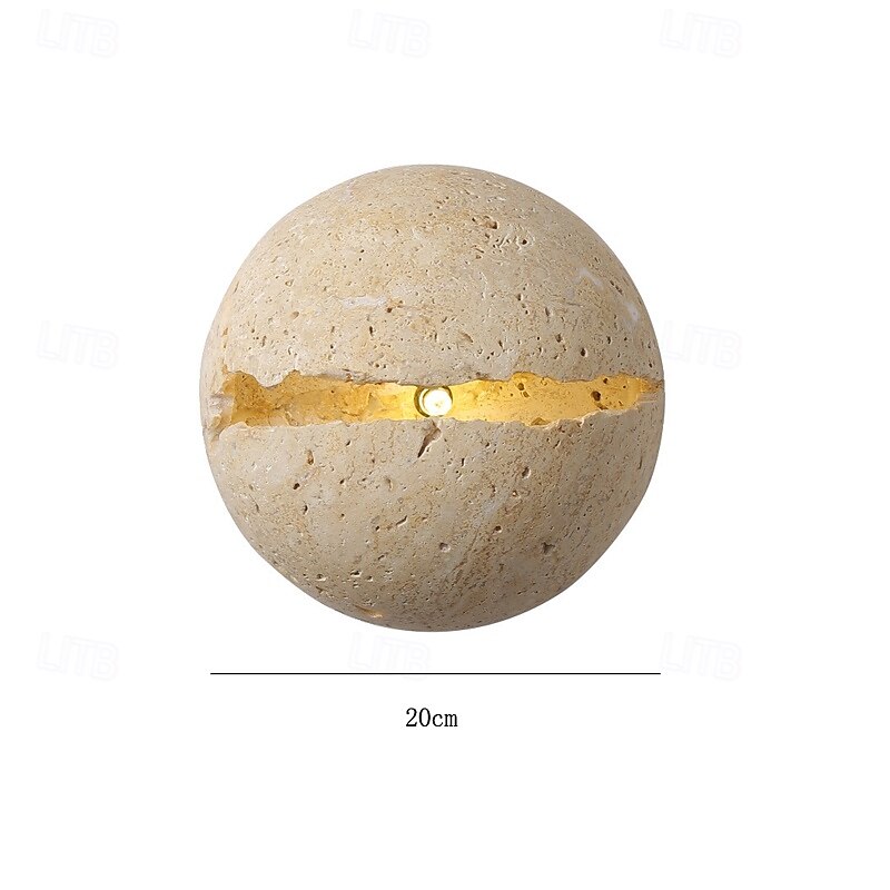Wall Lights Indoor Modern Yellow Travertine Wall Lamps Art Globe Stone Wall Sconces for Bed Room Living Room G4 Wall Mounted Light 2026 - $296.99 –P6