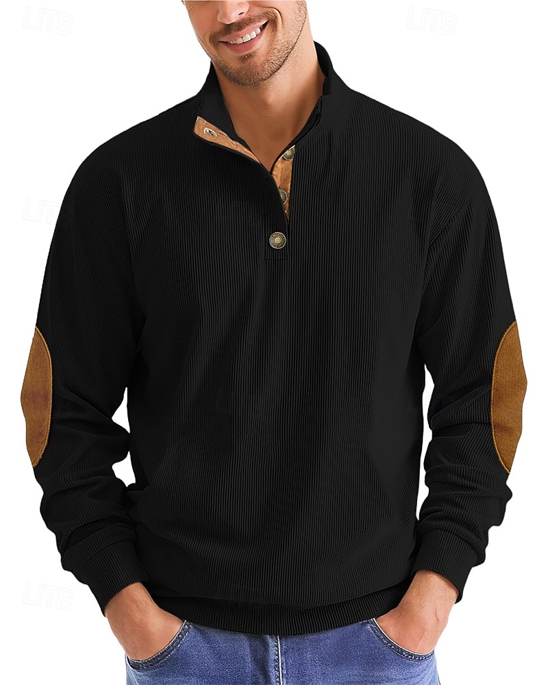 Homens Moletom Preto Verde Claro Verde Tropa Azul Marinha Azul Henley Bloco de cor Patchwork Desportos e Ar livre Diário Feriado Poliéster Roupa de rua Básico Casual Primavera Outono Roupa Moletons de 2025 por $24.99 –P15