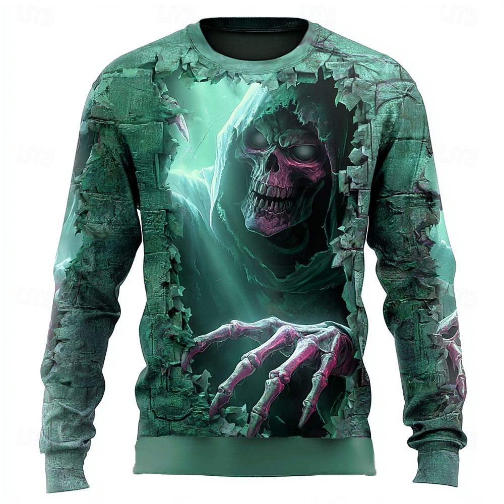Halloween Pánské 3D Čert Žací stroj Mikina Punk Večírek Tričkový Dovolená Vodní modrá Fialová Výstřih ke krku 3D Celý rok Návrhář 2025 - $29.99 –P3