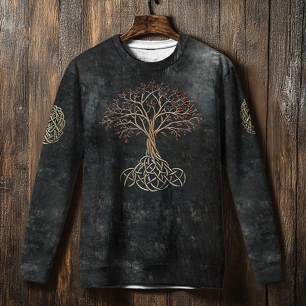 Per uomo Maglia Blu Nero Grigio Girocollo Albero della vita Yggdrasil Nodo celtico Stampato Casuale Quotidiano Abbigliamento casual alla moda Vintage Vichingo Autunno Inverno Abbigliamento Felpe con del 2026 a $28.99 –P4