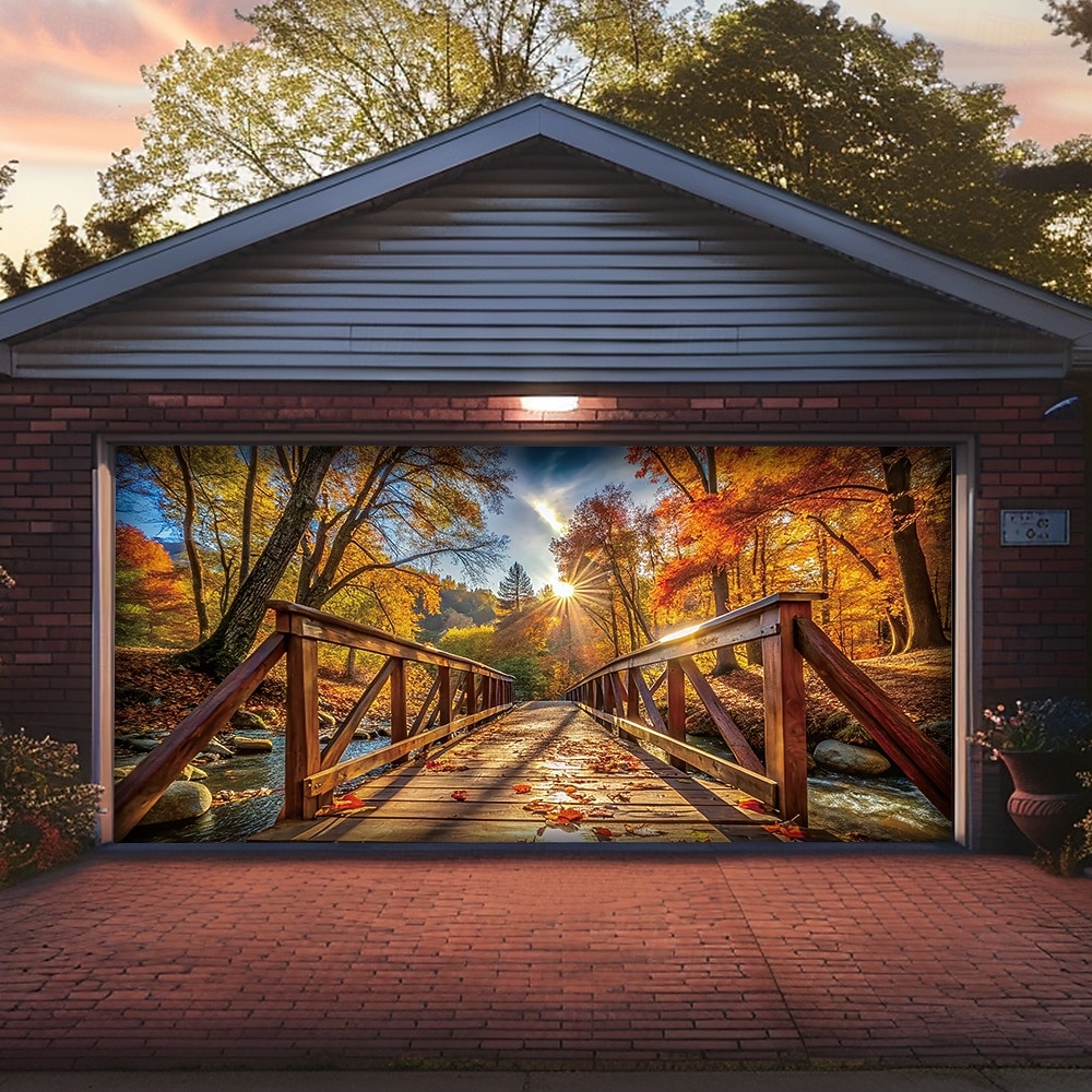 Tapestry Garage Door Cover Large Hanging Backdrop Nature Road Rustic Cottagecore 3D Party Outdoor Shooting Backgrounds Front Door Home Decor 2026 - E£1672.88 –P1