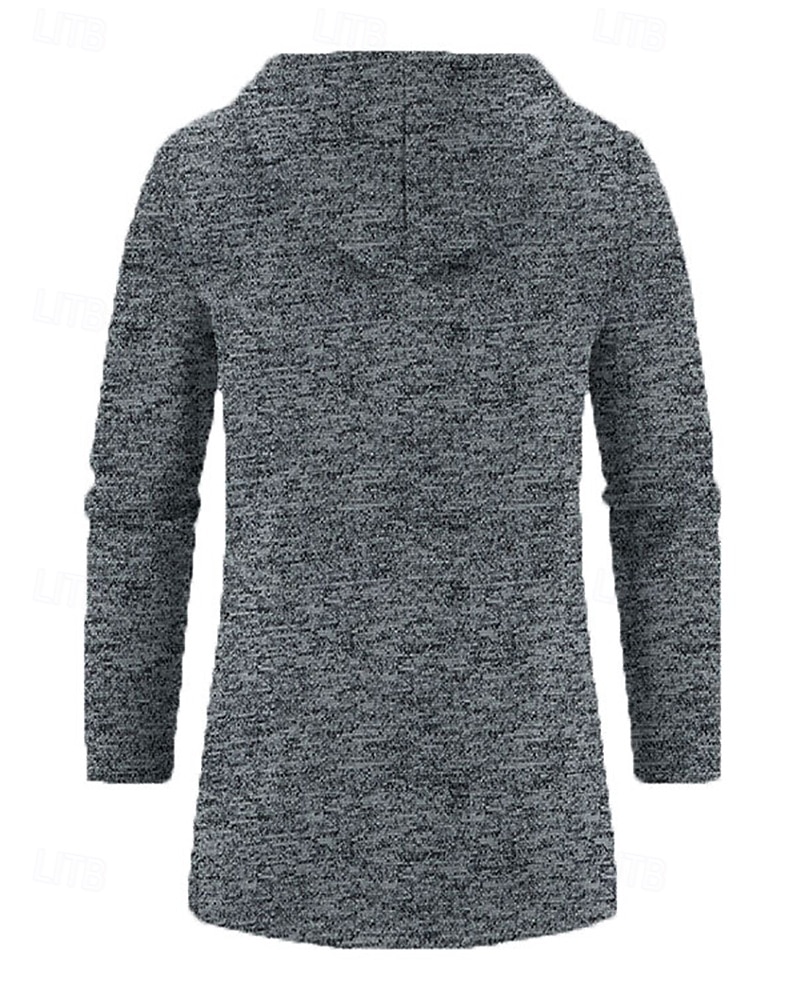 Férfi Felöltő Ballonkabát Hosszú Trench kabát Vakáció Napi Tavasz Tél Poliészter Szélbiztos Melegen tartani Felsőruházat Ruházat Divat Klasszikus Sima Zseb Kapucni Cipzár 2026 - $27.99 –P11