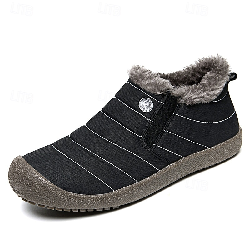 Wasserdichte Winterhausschuhe für Herren mit Fellfutter, leichte, warme Slip-On-Freizeitschuhe mit Anti-Rutsch-Sohle für den Innen- und Außenbereich 2026 - $42.99 –P1