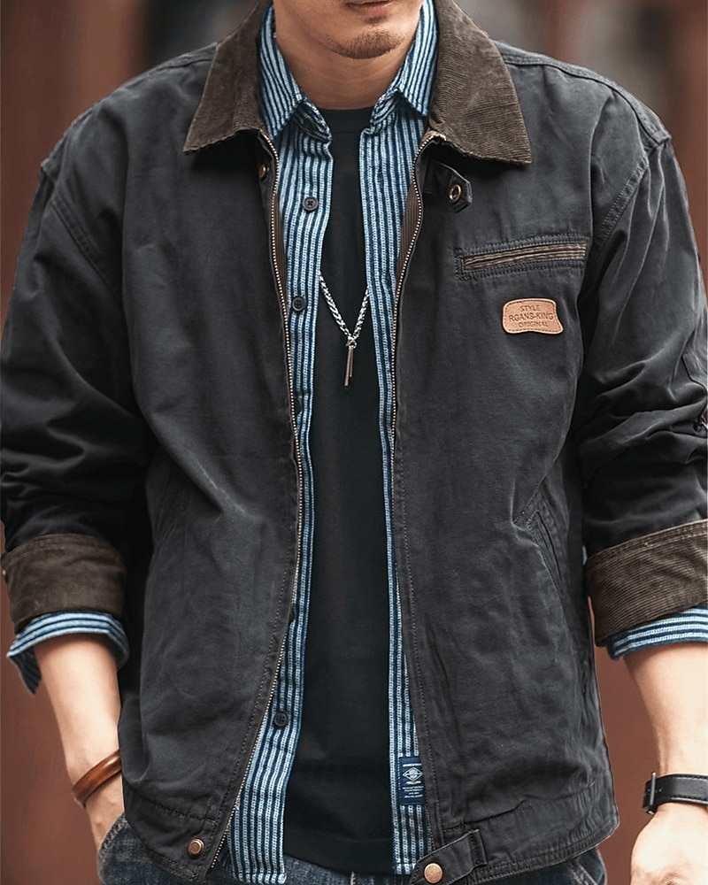 Hombre Chaqueta ligera Chaqueta tipo cargo Chaqueta casual Vacaciones Diario Resistencia al desgaste Bolsillo Otoño Invierno Plano Moda Clásico Diseño Regular Negro Marrón Verde Ejército Gris Oscuro 2026 - $53.99 –P10