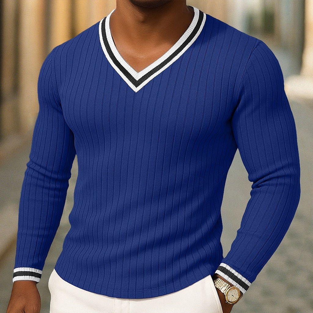 Per uomo Canotta Muscolare Maglietta Manica Lunga Scollo a V Henley Estate Primavera Autunno Semplice Contemporaneo Moderno Casual Blocco di colore Bottoni Base Casa Streetwear Casuale Blu Verde Viola del 2026 a $27.99 –P6