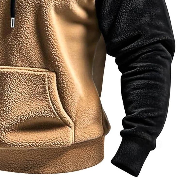 Per uomo Felpa con cappuccio Felpa con cappuccio in pile Verde militare Marrone Cachi Grigio Con Cappuccio Semplice Patchwork Blocco di colore Sport & Outdoor Casuale Quotidiano Streetwear Cool del 2025 a $23.99 –P5