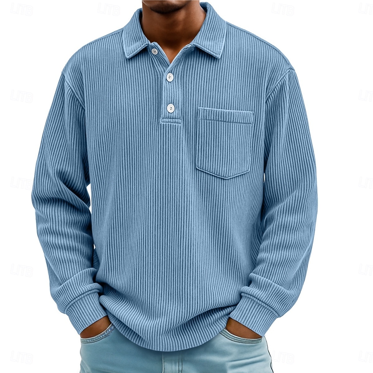 Men's Corduroy Shirt Textured Casual Sports Lapel Long Sleeve Fashion Basic Color Block Patchwork Buttons Fall Spring &  Fall Regular Fit Black Green Light Blue Navy Blue Khaki Corduroy Shirt 2026 - $25.99 –P4