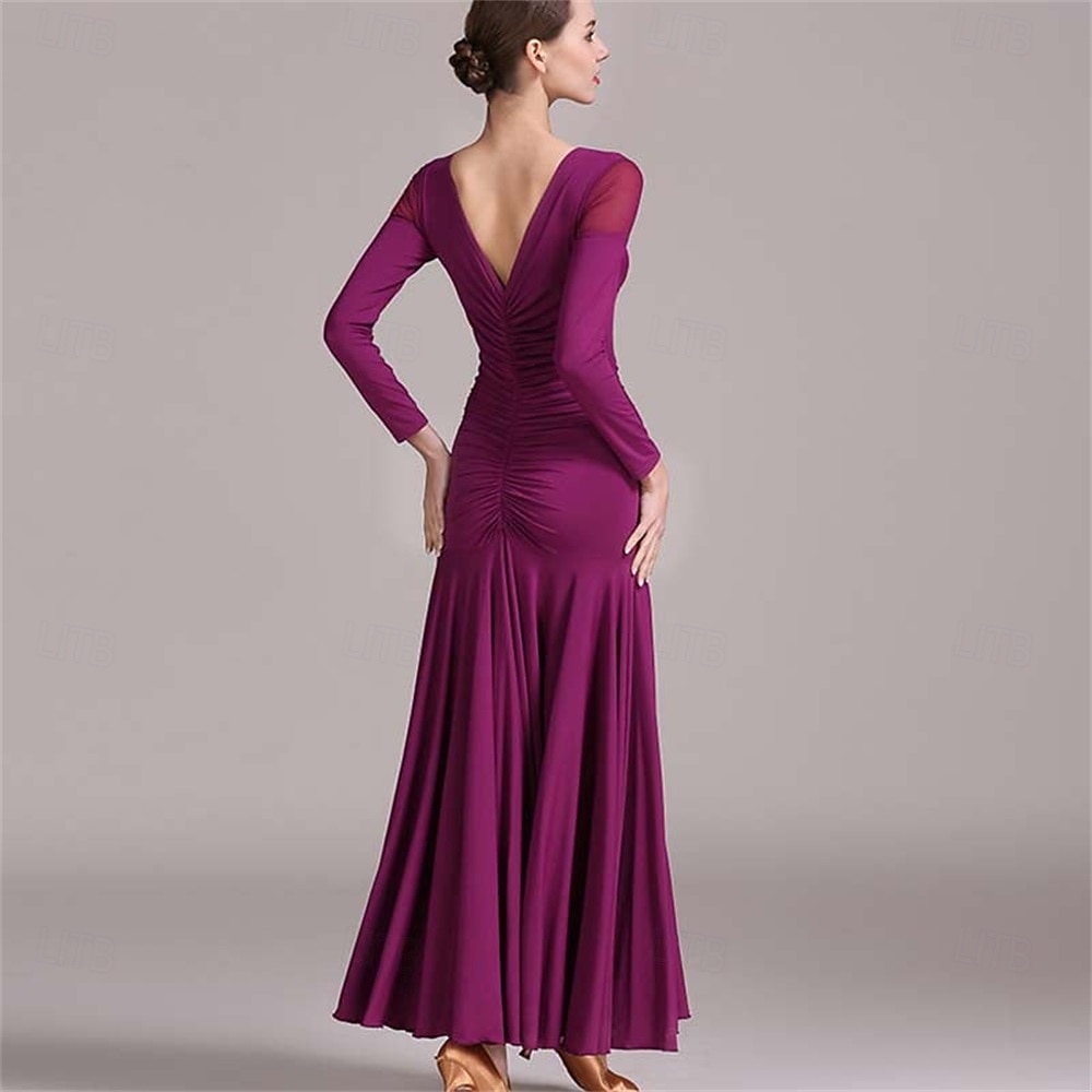 Women's Long Sleeve Modern Dance Dress Practice Dress Ballroom Dance Costume 2026 - $105.99 –P2