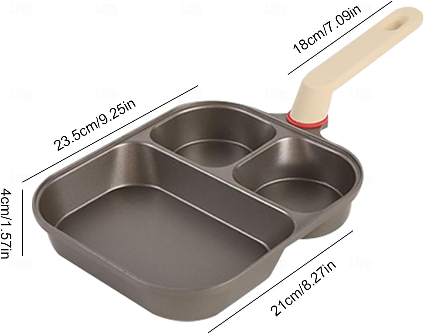 Poêle antiadhésive 3 en 1 en alliage de titane avec poignée surélevée anti-brûlure, grattoir et brosse à huile, poêle à petit-déjeuner, marmite à hamburger, poêle à petit-déjeuner multi-sections, gril de 2026 ? $33.99 –P10