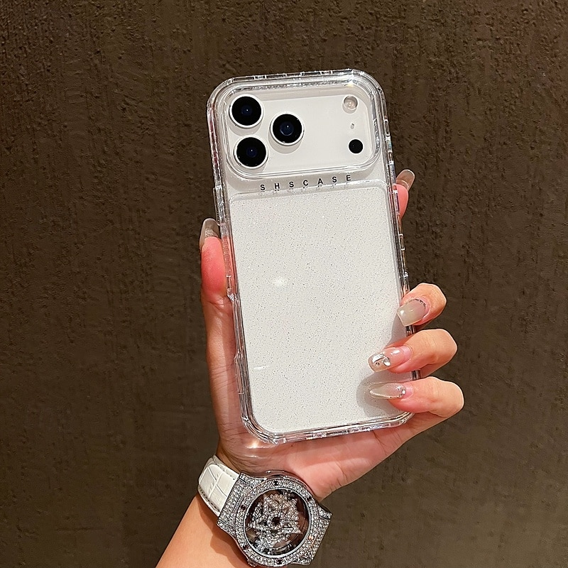 2025年 電話 ケース 用途 iPhone 17 Pro Max 17 Air 16 15 14 Pro Max Plus 13 Pro Max バックカバー 黄ばんでいない ブリンブリングリッターシャイニー 耐衝撃 レトロ風 TPU アクリル  コレクション – $10.99 –P7