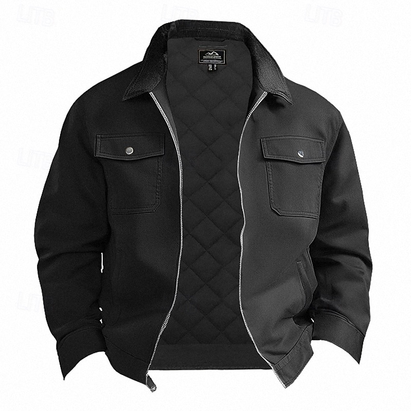 Per uomo Giacca Cargo Giacca Casual Parka Vacanza Quotidiano Caldo Tasca Autunno Inverno Semplice Moda Classico Bavero Regolare Nero Blu marino Marrone Verde Cachi Giacca del 2025 a $51.99 –P5
