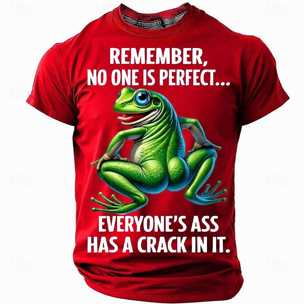 בגדי ריקוד גברים צפרדע סלנג מצחיק חולצה קצרה שרוולים קצרים חולצה קצרה הדפסת תלת מימד צווארון עגול קצר חולצה אופנתי יומי רחוב יומי שחור אודם פול קיץ אביב ביגוד S M L XL XXL XXXL 2025 - $19.99 –P1