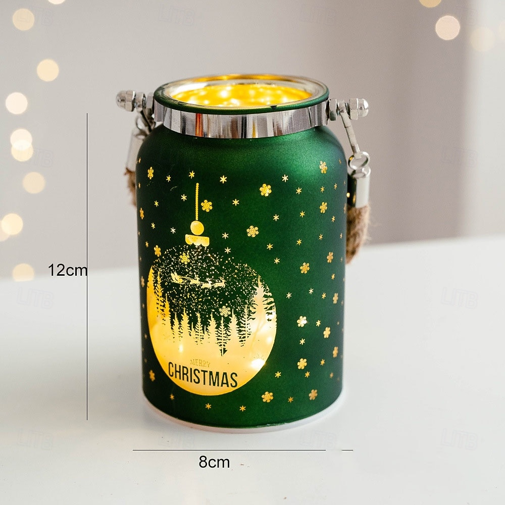 1 Pc Christmas Glass LED Light Handheld Light Electronic Candle Light Wind Light Desktop Ornament Light Atmosphere Light Warm Light AAA Battery Box 2025 - CAD $11.99 –P7