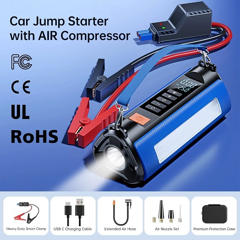 Car Starter Power Bank Car Tire Compressor Portable Charger Car Jump Starter Air pump Booster Auto Emergency Start 2026 - $81.99 –P5