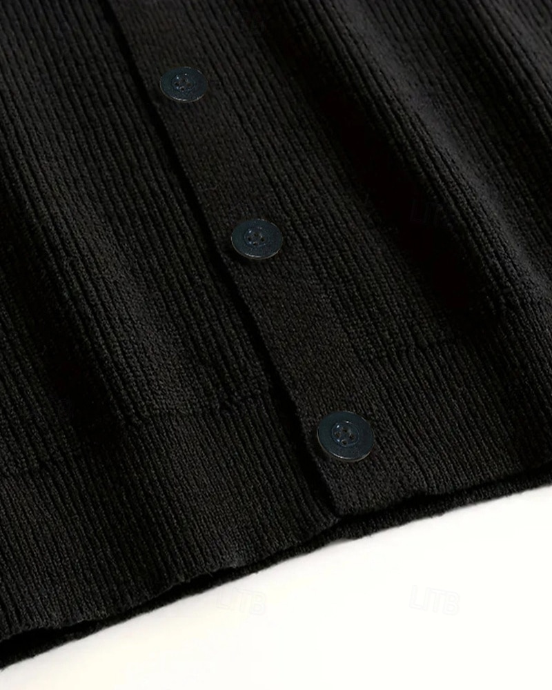 Ανδρικά Πουλόβερ γιλέκο Φόρεμα πουλόβερ Γιλέκο Πλεκτά Γιλέκο ζακέτα Κοτλέ Πλέκω Κανονικά μπλουζάκια Κουμπιά Σκέτο Λαιμόκοψη V Μοντέρνα Κλασσικό Διακοπές Καθημερινά Ρούχα Ρούχα Φθινόπωρο Χειμώνας Μαύρο 2026 - $13.99 –P7