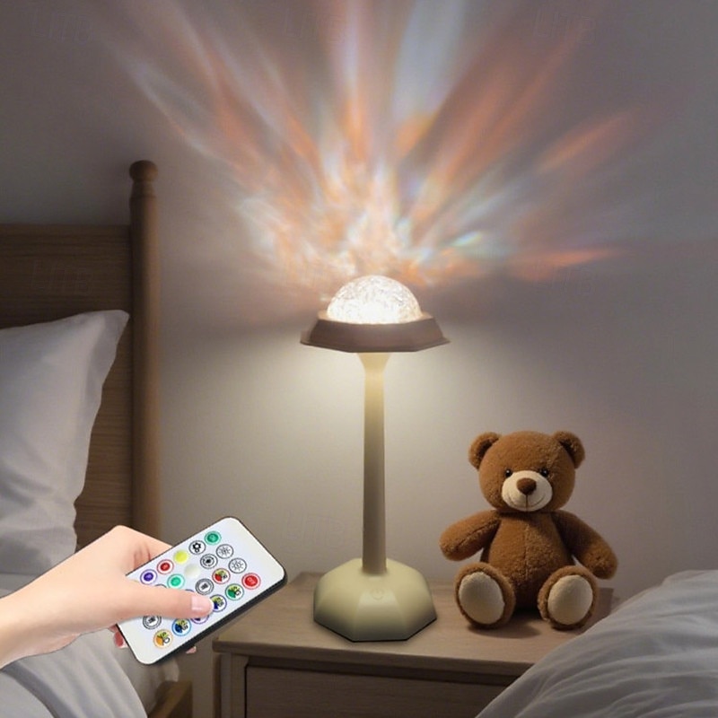 2025年 LEDウォーターリップル雰囲気ライト、ハイフットオーシャンウェーブプロジェクターランプ、充電式調光タッチデスクランプ、ロマンチックなデスクランプ  コレクション – $25.99 –P2