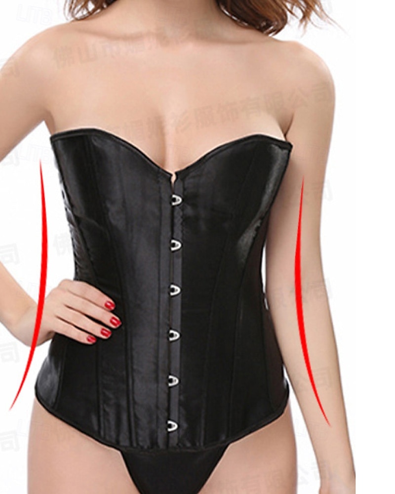 Mulheres Corset Shapewear Cincher Cintas Corpete Sexy Moda Sensual Cor imaculada Hem irregular Frente Única Férias Rua Encontro Sem Manga ombro frio Preto Branco Primavera Outono Moderno de 2025 por $26.99 –P3