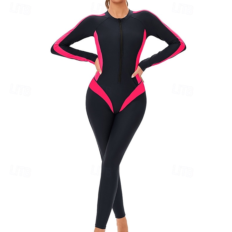 2026年 女性用 ラッシュガード 全身水着 ダイブスキンスーツ パッチワーク UPF50+ 速乾性 高弾性 長袖 スイムウェア サーフィン 潜水 シュノーケリング 夏  コレクション – $50.99 –P9