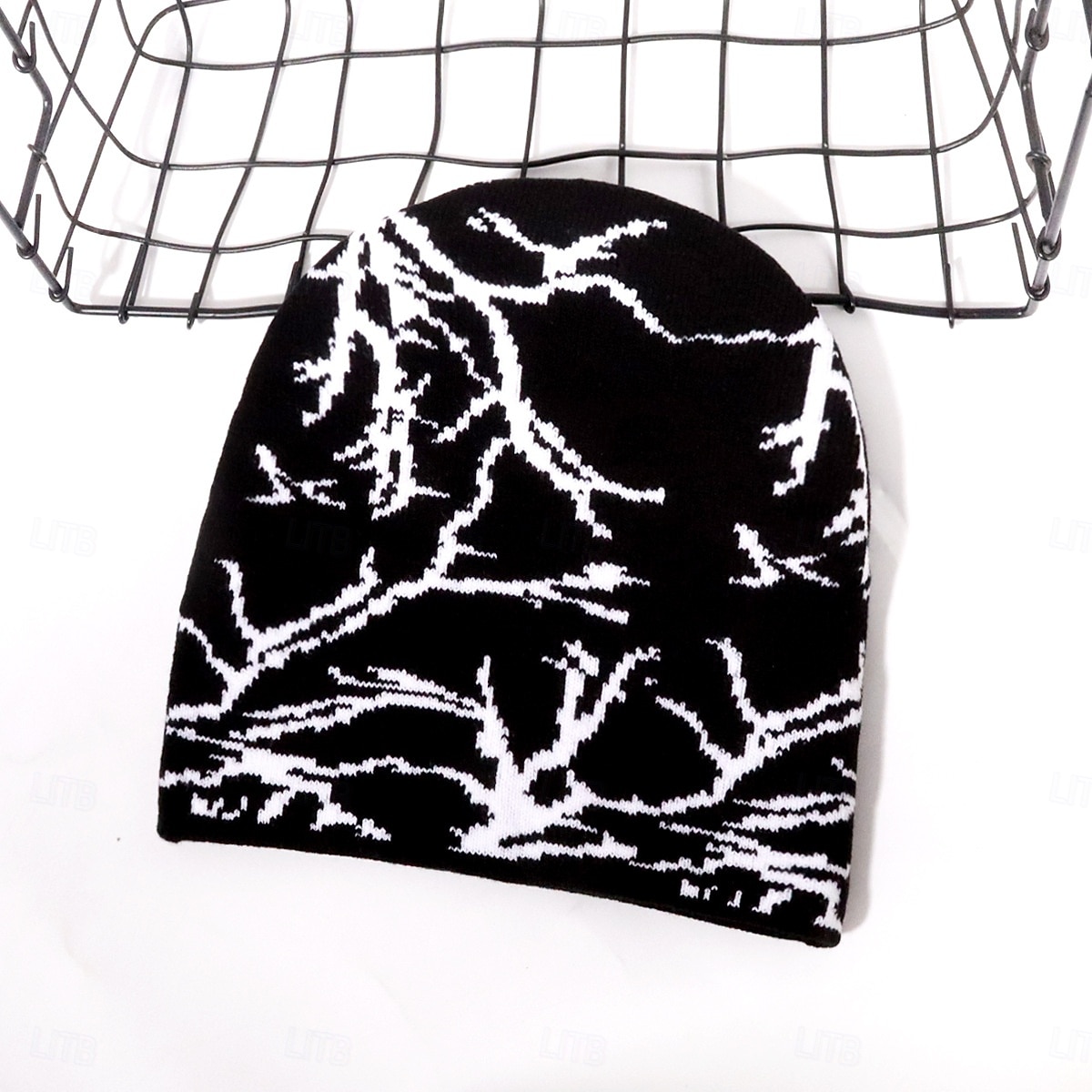 Herren Unisex Beanie Mütze Wintermützen Beanies Schädelkappe Strickmütze Schwarz Weiß Acrylfasern Jacquard Gestrickt Gemütlich Halloween Alltagskleidung Festival Blitz Warm 2026 - $4.49 –P6