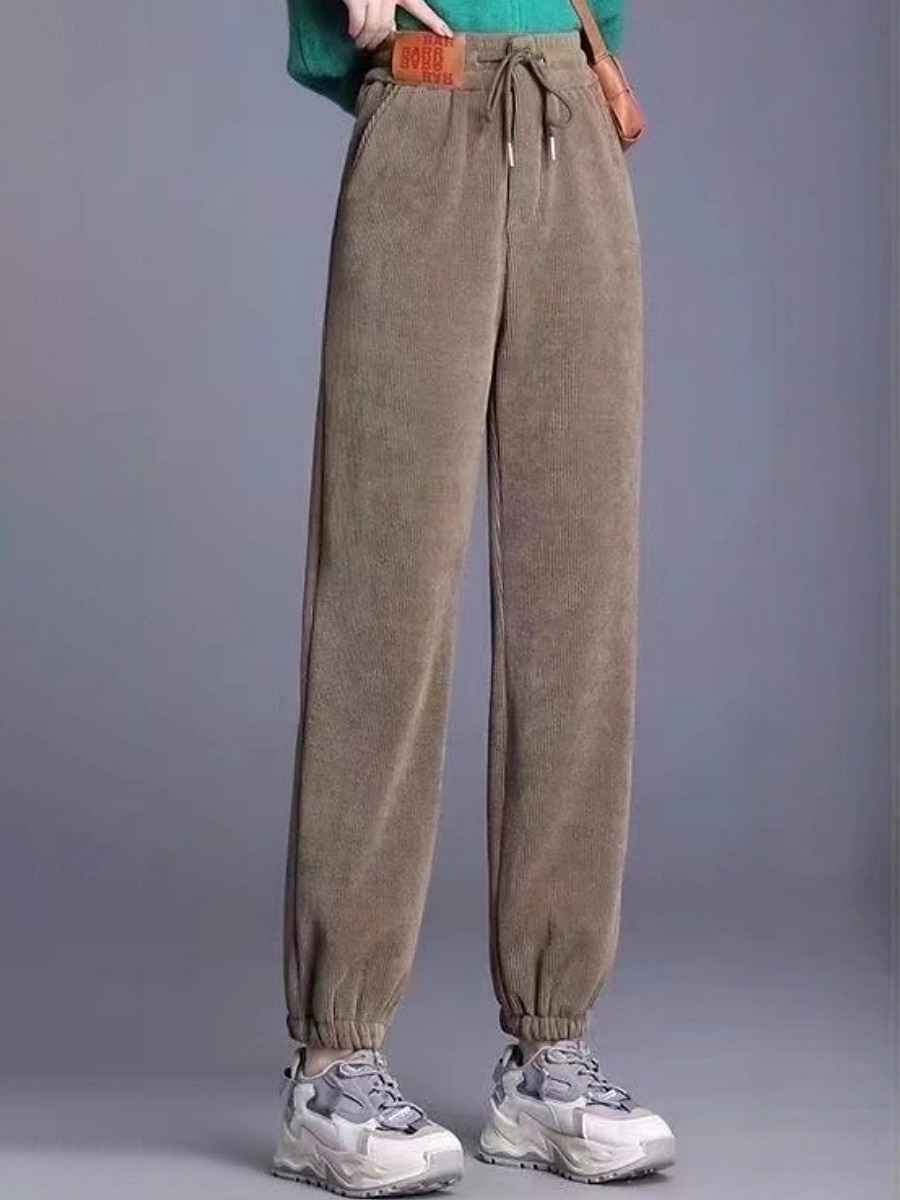 Per donna Pantaloni in Pile Chinos Moda Streetwear Essenziale Lunghezza intera Vita Alta Semplice Tasca Fascia Elastica Comodo Morbido Confortevole Alta elasticità All'aperto Streetwear Grigio scuro del 2025 a $17.99 –P10