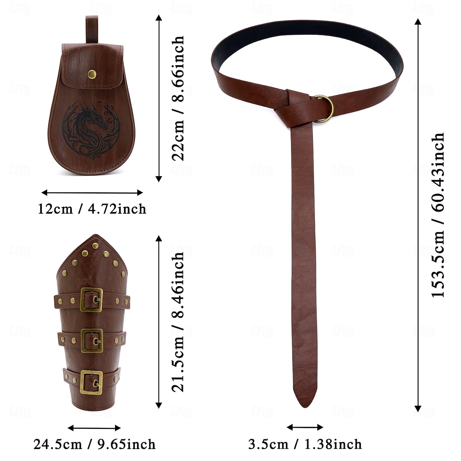 Retro / vintage Medeltida kostymer Renässans Vapen och Rustning armband Tillbehör set Krigare Alf Viking Maskeradkläder Herr Dam Unisex Viking fantasi Halloween Karnival Prestanda LARP Ren Faire Vuxen 2025 - $32.99 –P2
