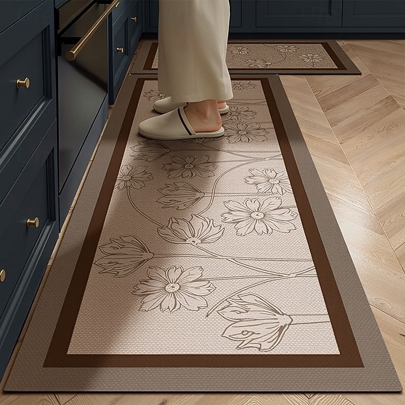 Tappeti da cucina di lusso in terra di diatomee color crema, ampia area, copertura totale, assorbente, resistente all'olio, asciugatura rapida, antiscivolo, tappeto da cucina, decorazione per la casa del 2026 a $9.49 –P6