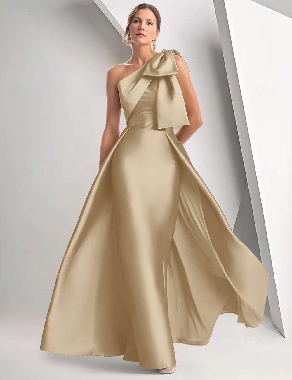 A-linja Kokopitkä Iltapuku Tanssiaispuku hameen päällä Muodollinen mekko Tyylikäs Hihaton Yksiolkaiminen Joulu Muodollinen Syksyinen häävieras Satiini kanssa Rusetti(rusetit) 2026 - $160.99 –P1