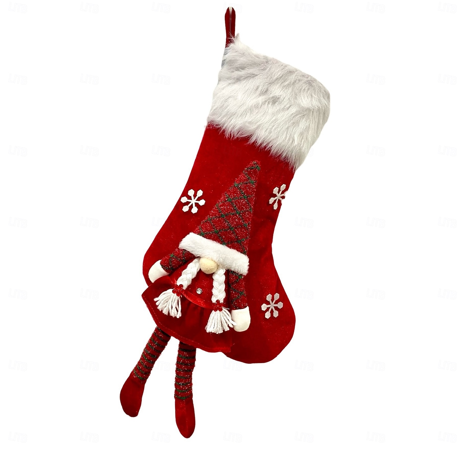 Bas de Noël à longues jambes, bas tricotés sans visage, vieux homme, bas décoratifs en tissu doux rouge et vert, idéal pour les fêtes de Noël et du Nouvel An de 2025 ? $15.49 –P9