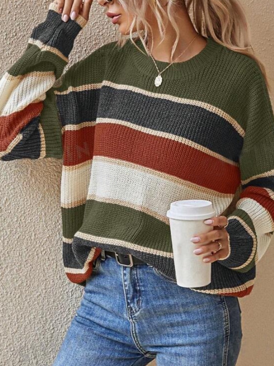 Women's Blouse Floral Stylish Casual Long Sleeve Crew Neck Regular Tops Daily Patchwork Sage Green Black Brown Apricot Spring Fall Winter 2025 - $36.99 –P4